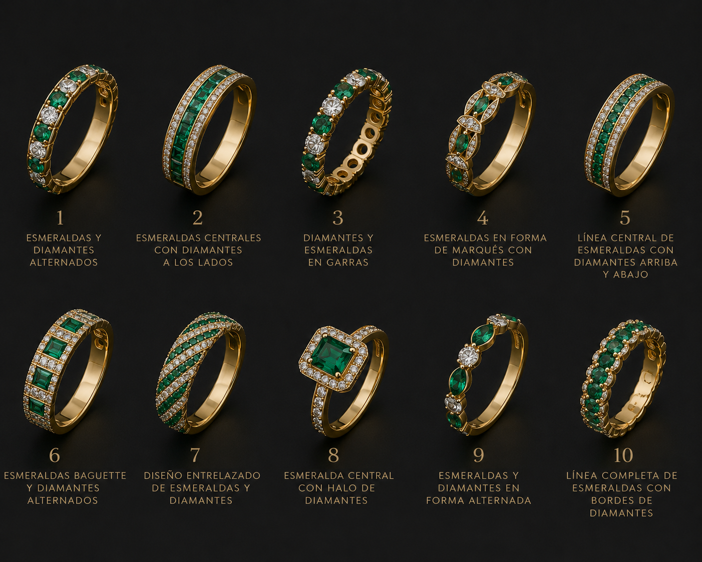 Anillos Esmeraldas y Diamantes
